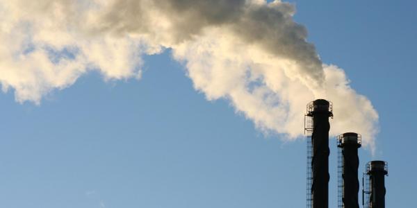 Greenhouse Gas Three smoke stacks