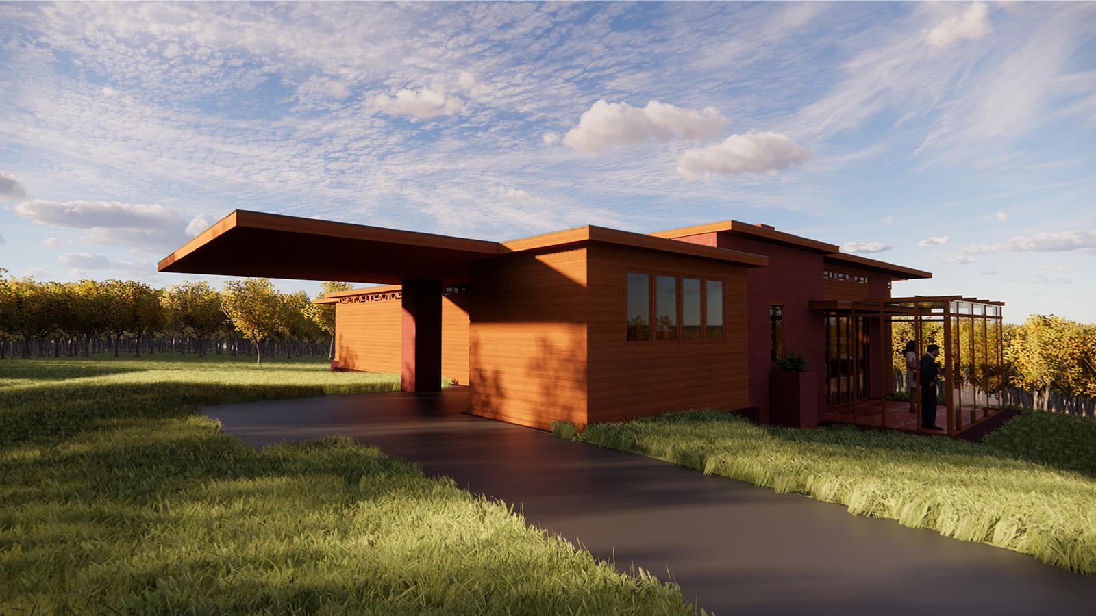 Rendering of Frank Lloyd Wright’s Pope-Leighey House