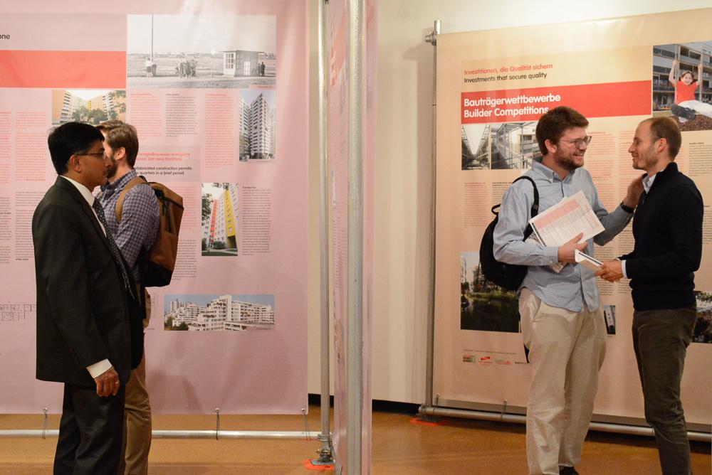 People at the Municipality is Building. Vienna Residential Construction exhibit opening