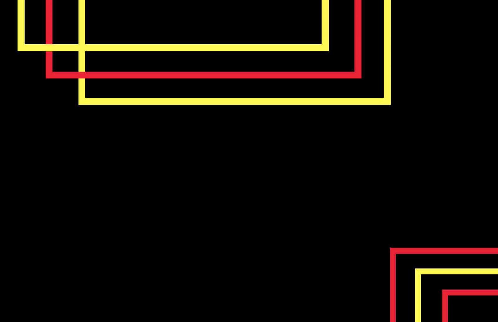 Yellow and red rectangular outlines graphic on black background